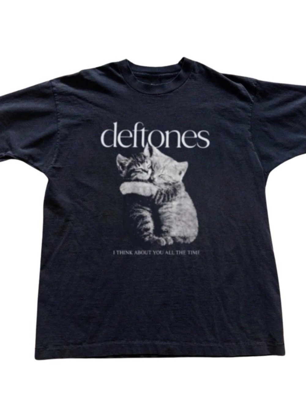 Deftones Hug Kittens Graphic Black Cotton Gildan T-Shirt